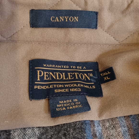 Pendleton Tall XL Canyon Shirt Mens Medium Gray Plaid Pearl Snap - Picture 8 of 10